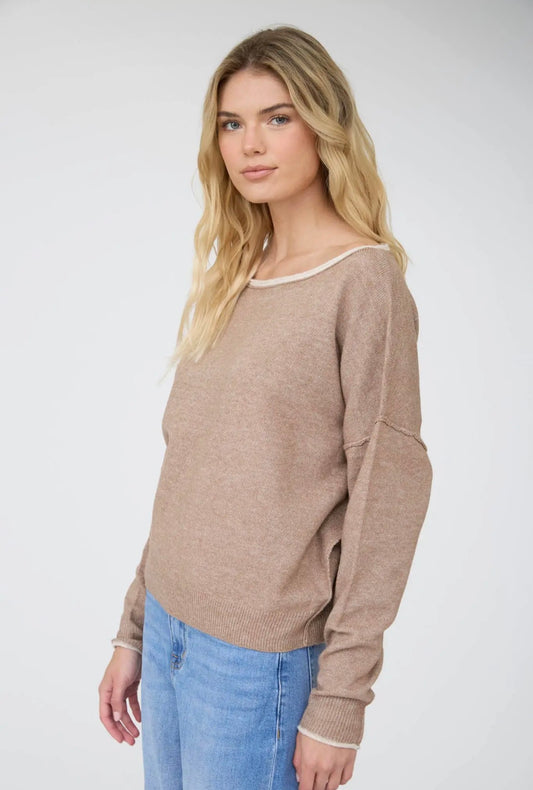 Trim Off Shoulder Sweater