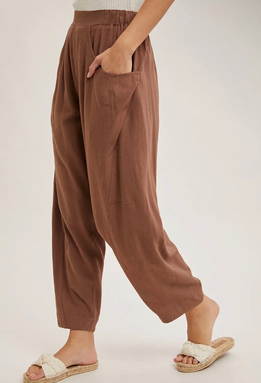 Relaxed Barrel Pants with Pockets