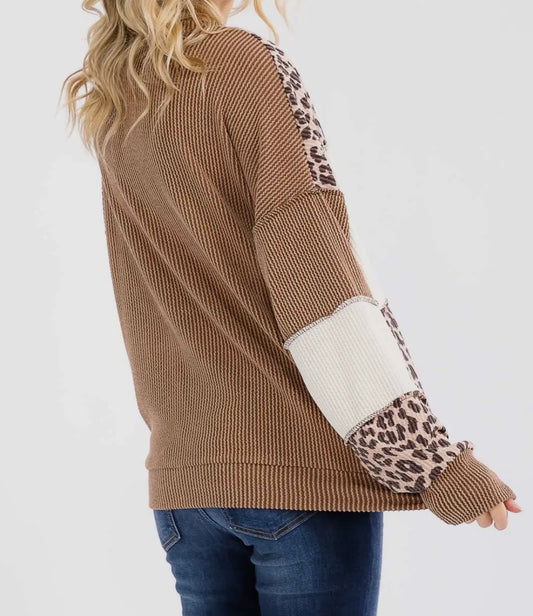 Leopard Patchwork Top