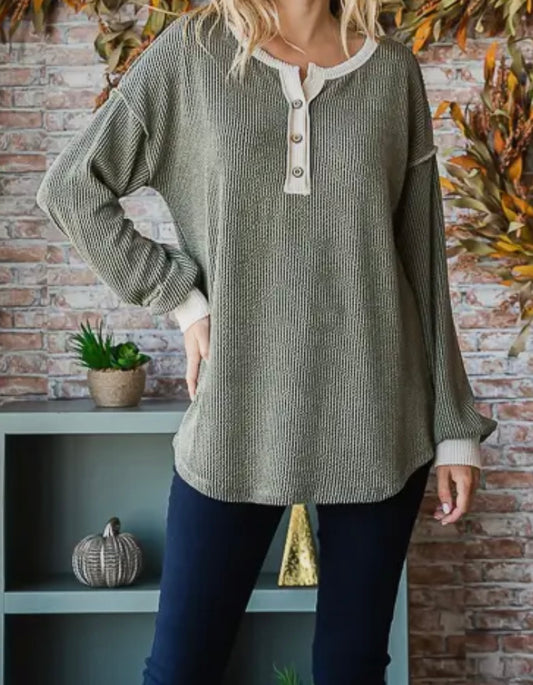 Zoe Contrast Trim Top