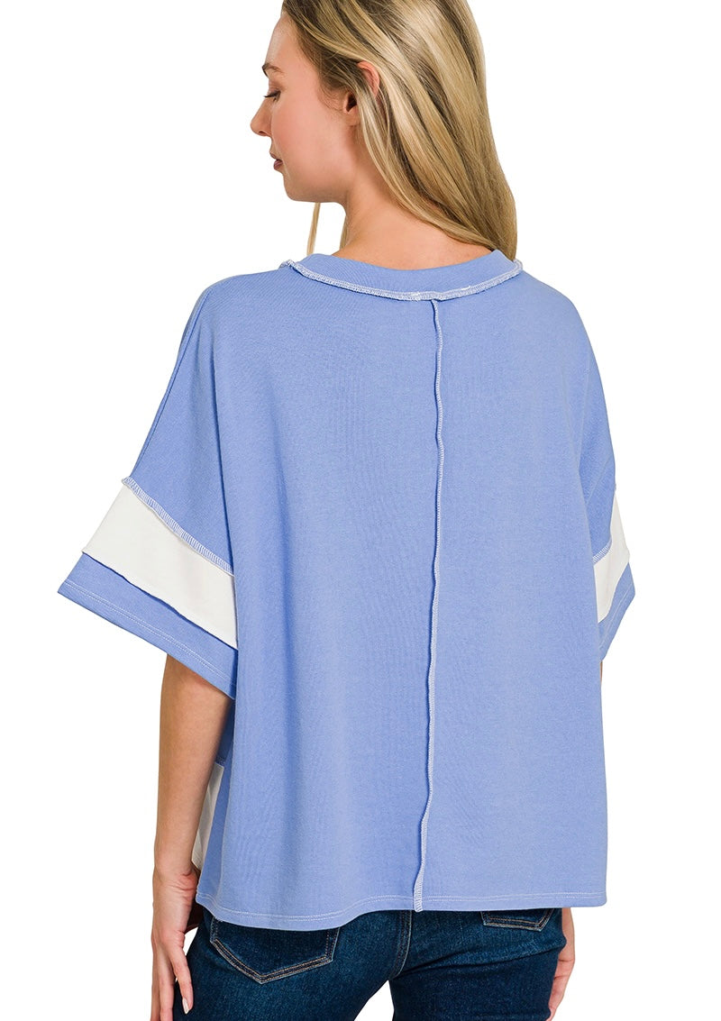 Striped Exposed Seam Top