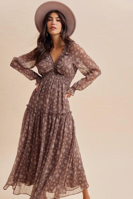 Smocked Floral Maxi Dress