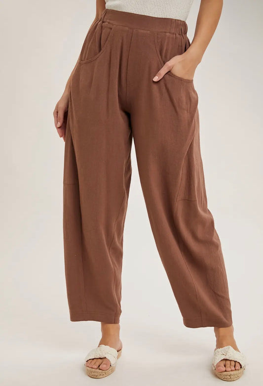 Relaxed Barrel Pants with Pockets