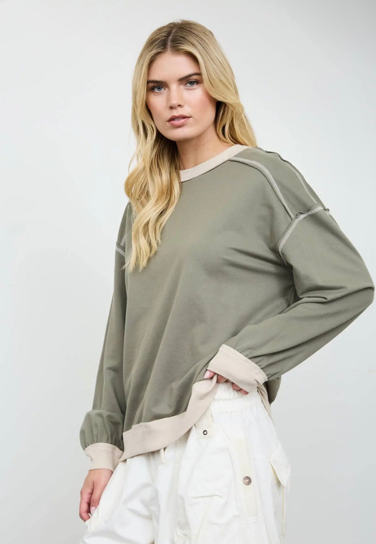 Contrast Trim Top