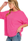 Raised Rib Short Sleeve Pocket Top