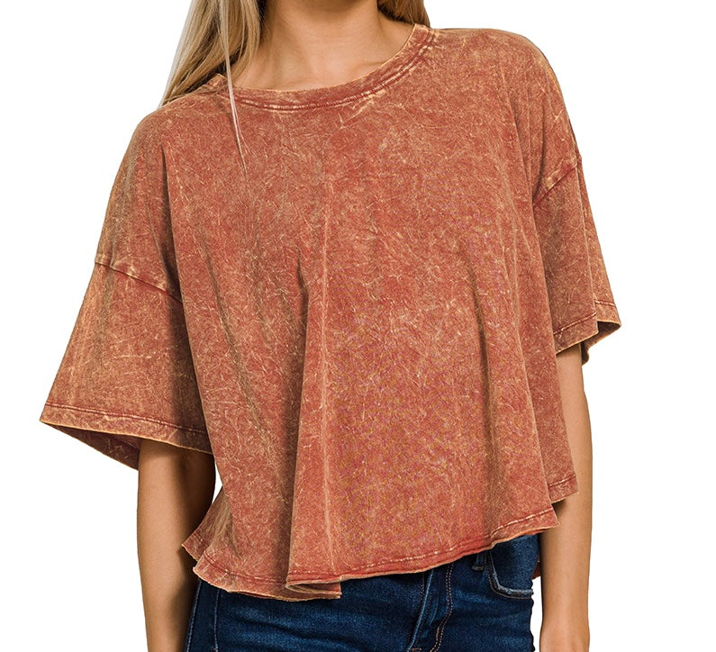 Crinkle Washed Top