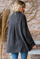 Rib Button Down Long Sleeve Shacket