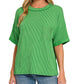 Raised Rib Short Sleeve Pocket Top