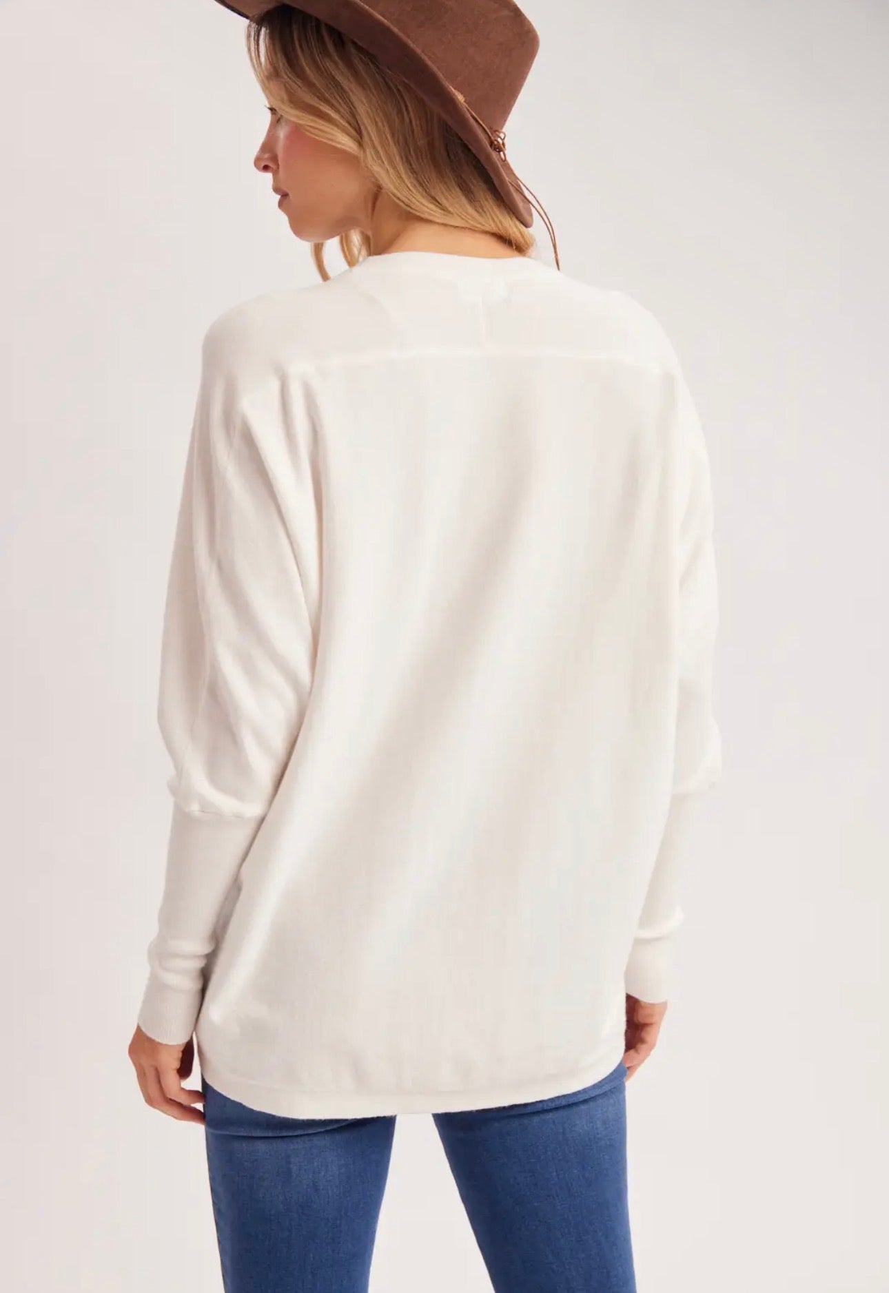 Boxy Dolman Sleeve Sweater Knit Top