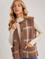 Plaid Fuzzy Knit Sweater Vest