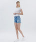 High Rise Raw Side Step Hem