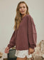 Exposed Seam Long Sleeve Knit Top