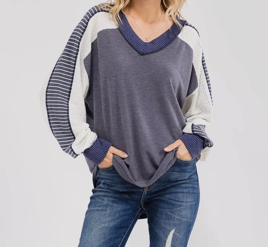 Stripped Crochet Lace Top