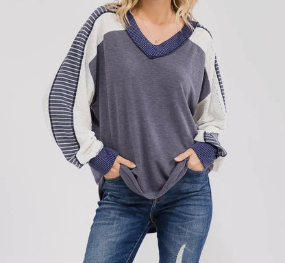 Stripped Crochet Lace Top