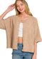 Henley Half Sleeve Cardigan Sweater