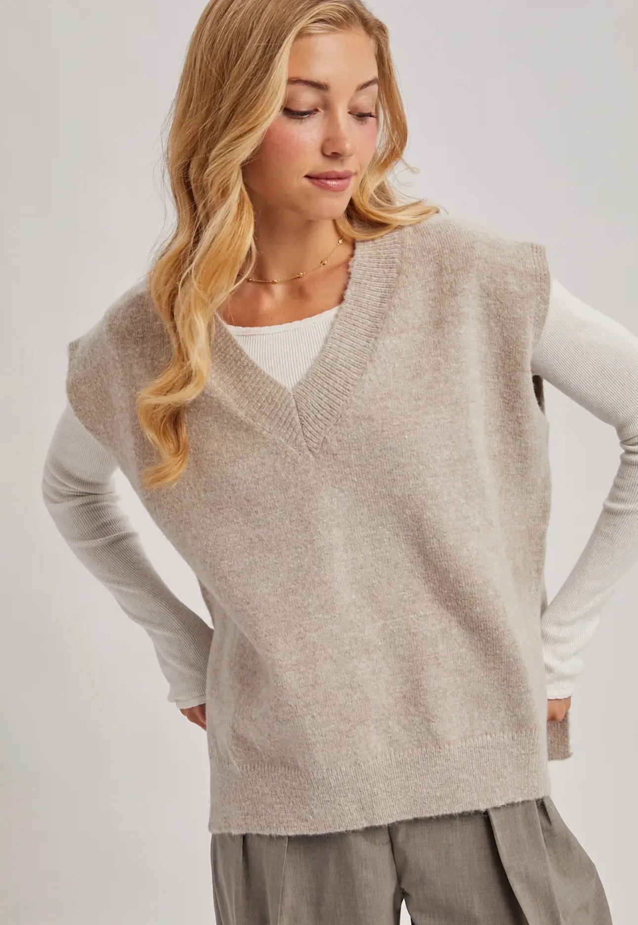 Oversized Knit Vest