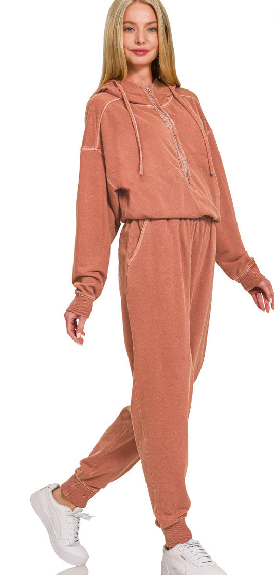 Washed Terry Jumpsuit