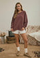Exposed Seam Long Sleeve Knit Top