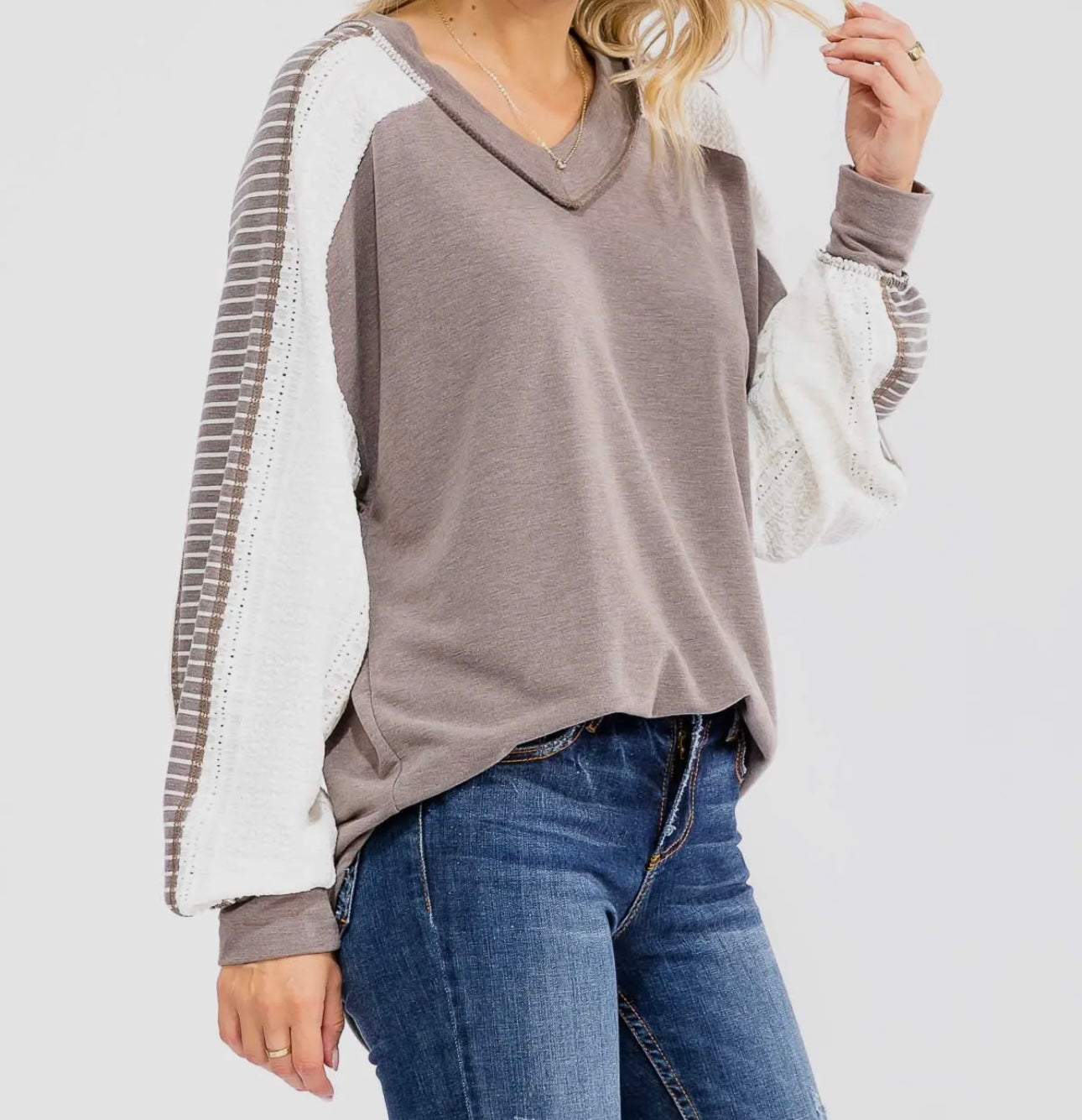 Stripped Crochet Lace Top