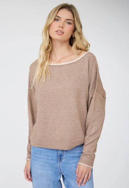 Trim Off Shoulder Sweater