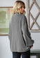 Rib Button Balloon Sleeve Cardigan