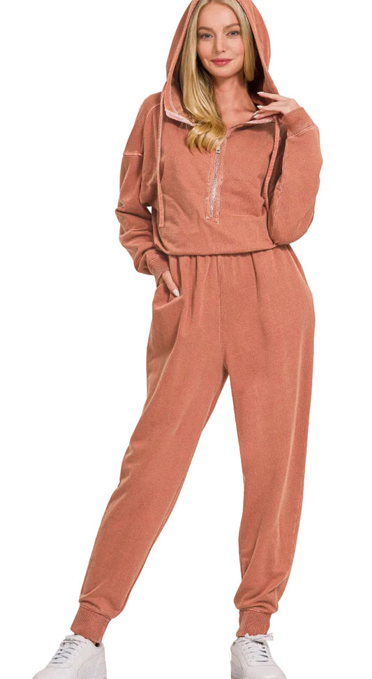 Washed Terry Jumpsuit