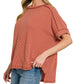 Raised Rib Cuffed Edged Top