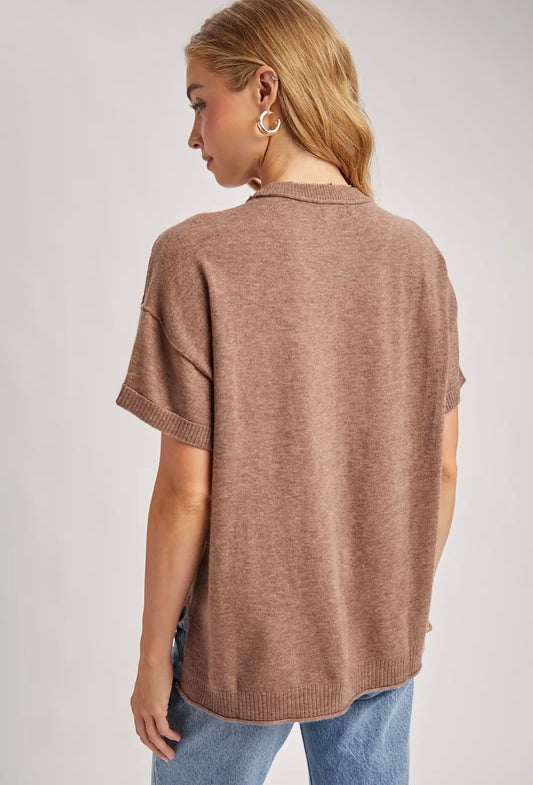 Crew Neck Knit T-Shirt