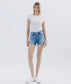 High Rise Raw Side Step Hem