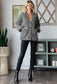 Rib Button Balloon Sleeve Cardigan