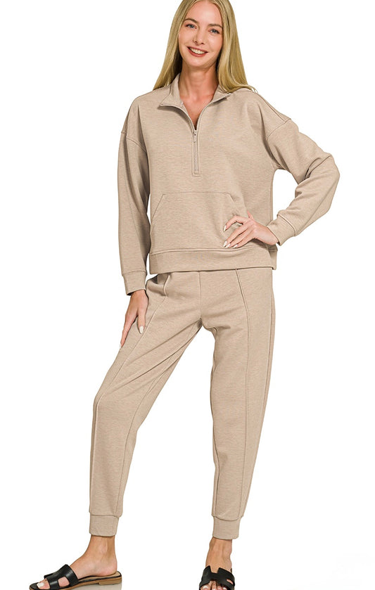 Quarter Zip and Jogger Set
