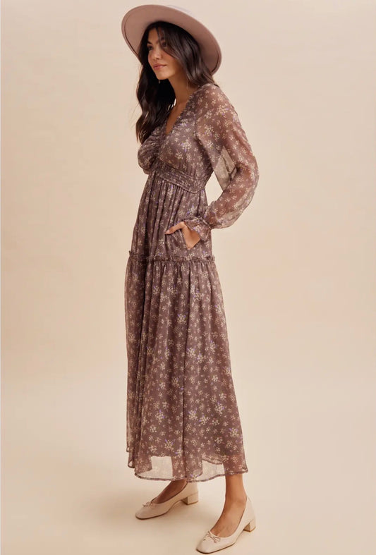 Smocked Floral Maxi Dress
