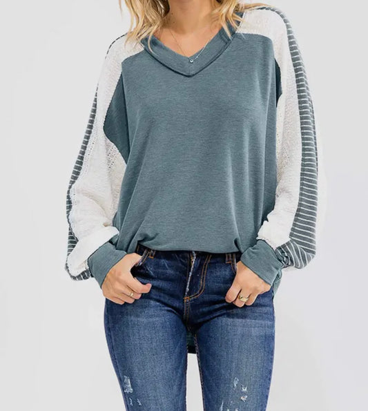 Stripped Crochet Lace Top