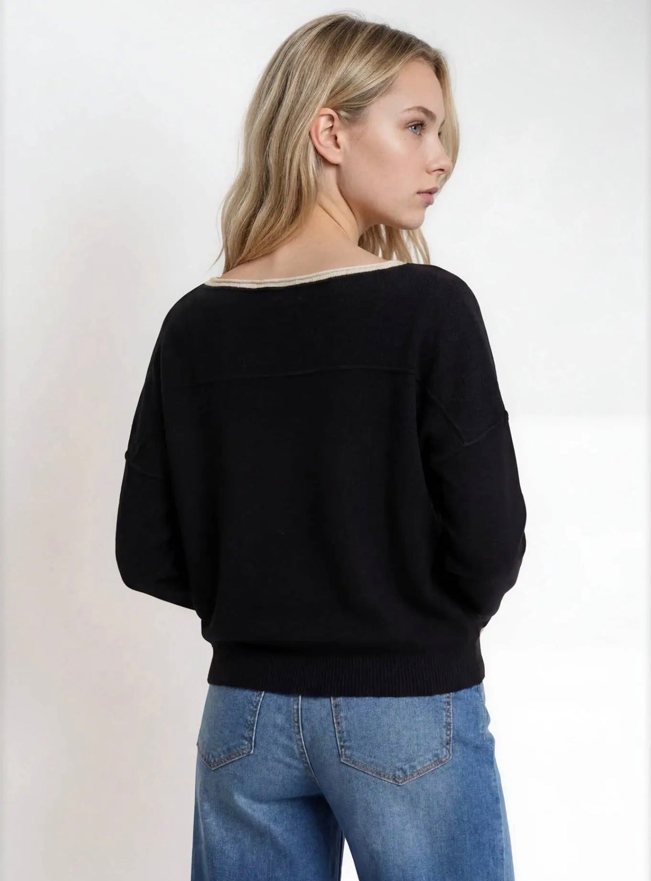 Trim Off Shoulder Sweater