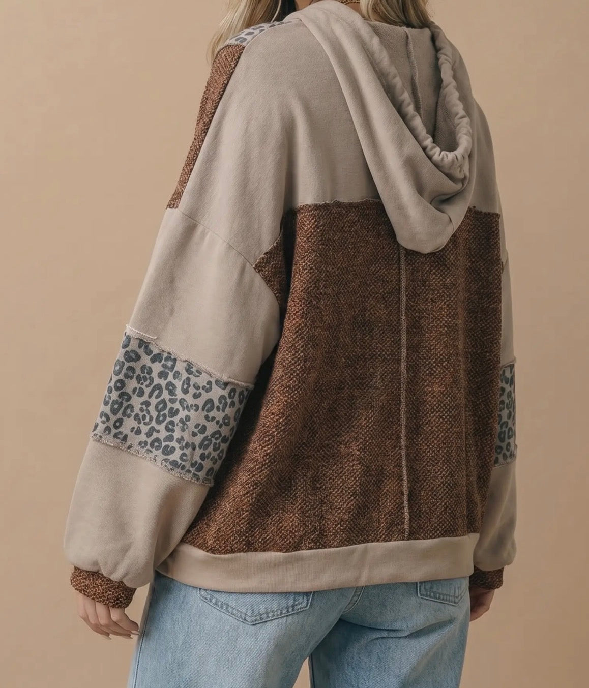 Two-Tone Leopard Print Jacket