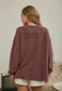 Exposed Seam Long Sleeve Knit Top