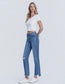 Mid Rise Raw Hem Kick Flare Jeans