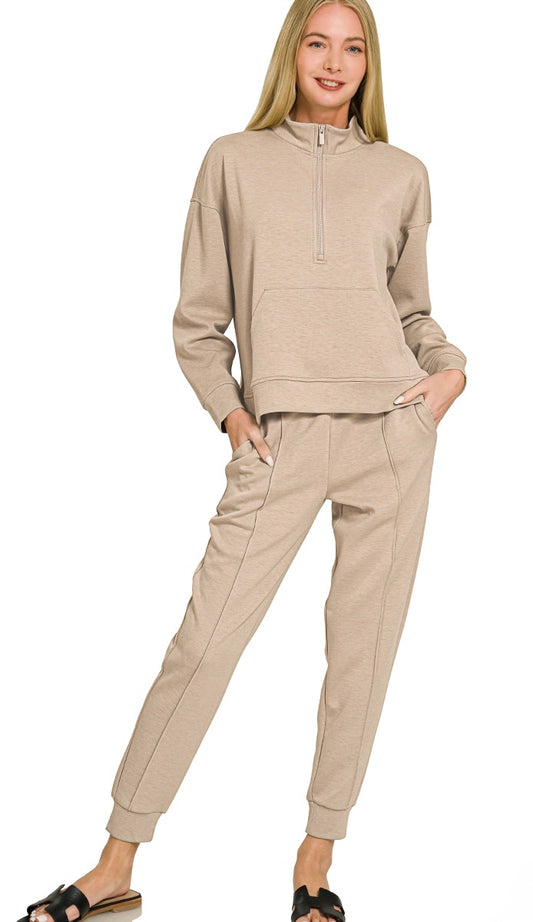 Quarter Zip and Jogger Set