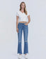 Mid Rise Raw Hem Kick Flare Jeans