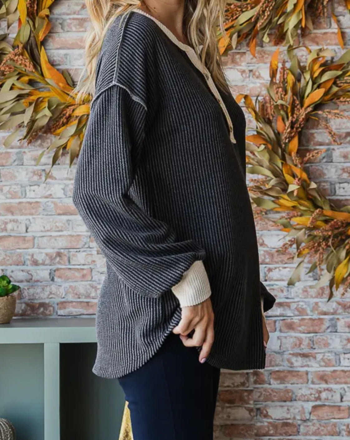 Zoe Contrast Trim Top