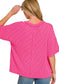 Raised Rib Short Sleeve Pocket Top
