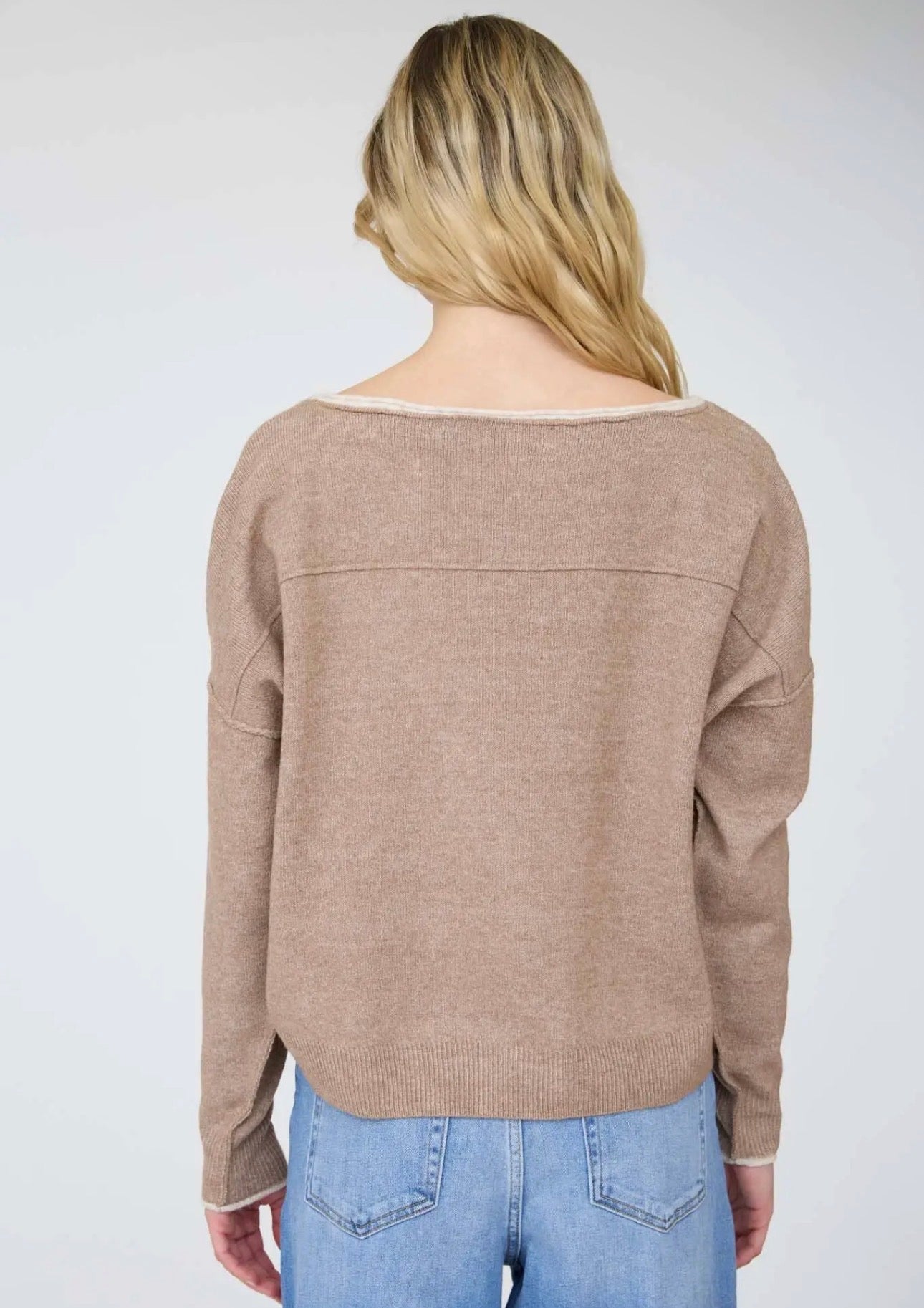 Trim Off Shoulder Sweater