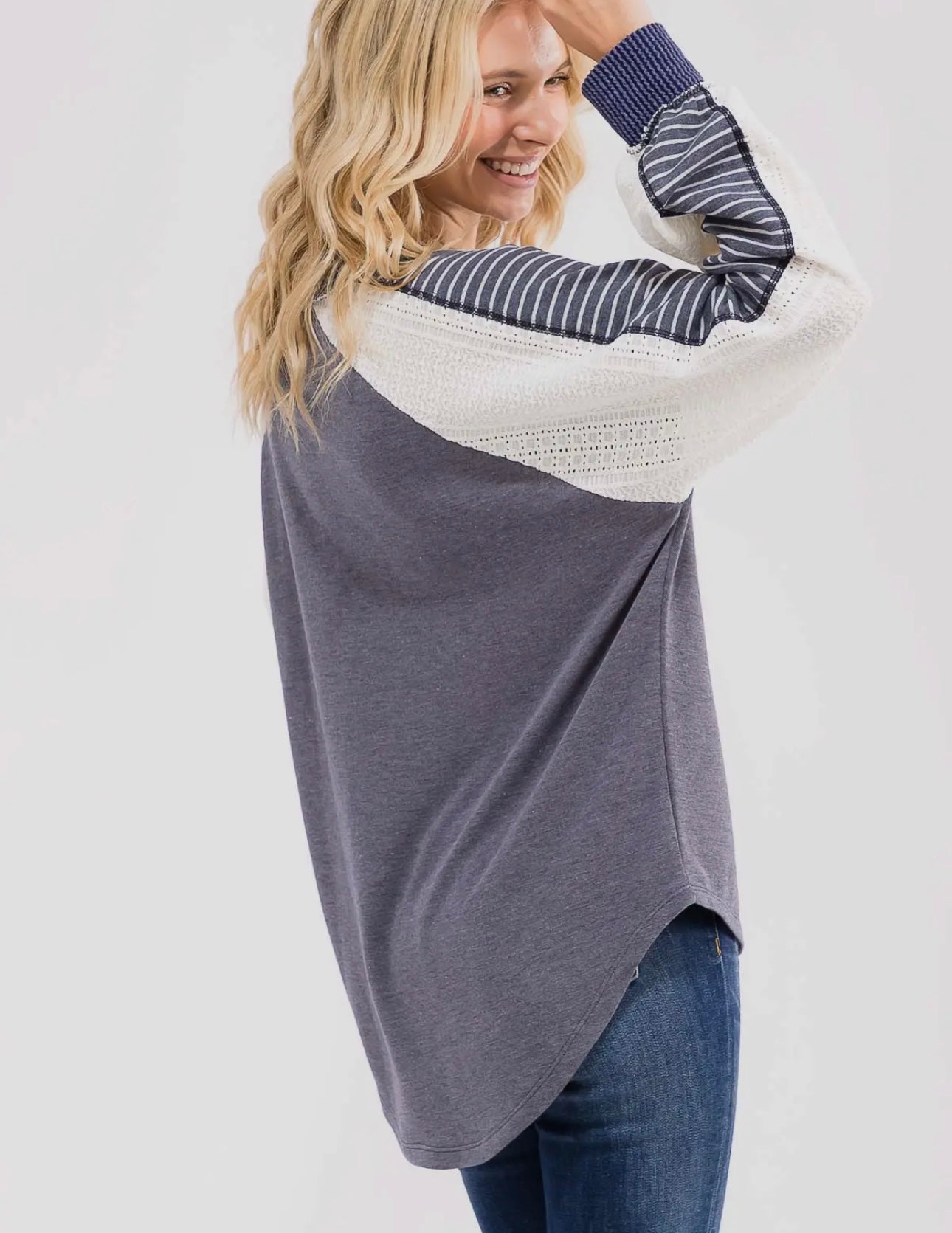 Stripped Crochet Lace Top