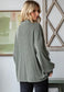 Rib Button Balloon Sleeve Cardigan