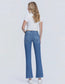 Mid Rise Raw Hem Kick Flare Jeans