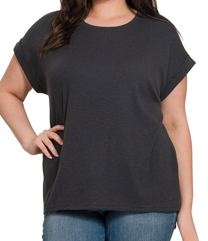Modal Slub Rolled Sleeve Tee