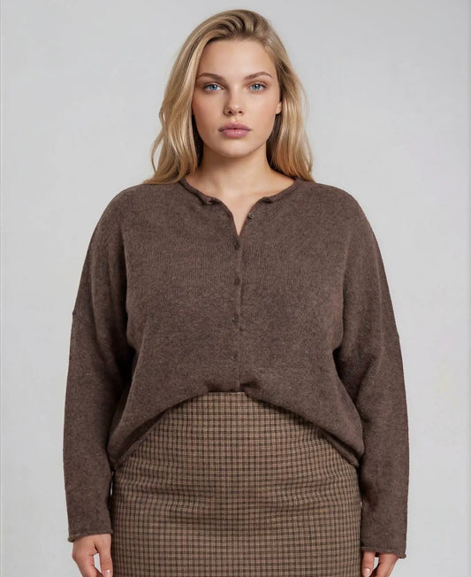 Plus Button Down Knit Cardigan