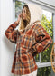 Cognac Plaid Super Soft Hooded Shacket