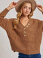 Thermal Henley Sweater Top