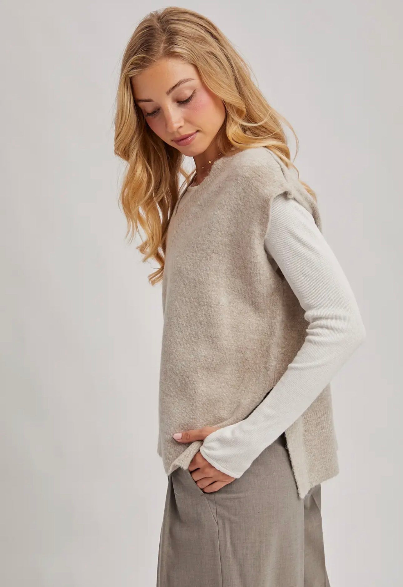 Oversized Knit Vest